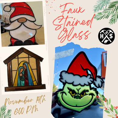 11/14/24 Holiday Glow: Faux Stained Glass  6:00 PM